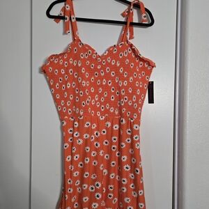 No Boundaries Orange Floral Mini Dress